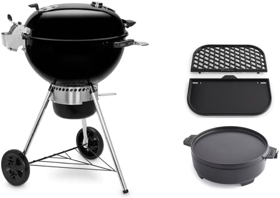 Barbecue A Carbone Master-Touch Premium E-5770 Blk Eu 17301053 + 8858 Gbs Grill Griddle + 8857 Cocotte 2 In 1 Gbs Weber