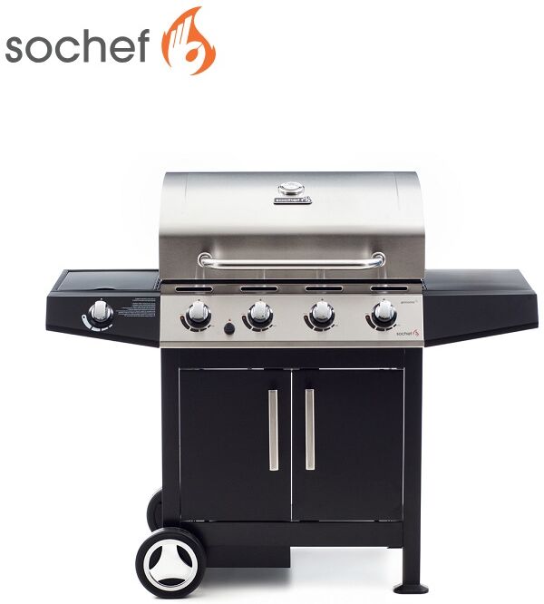 Sochef Barbecue A Gas Sochef Golosone 4 Cottura A Pietra Lavica O Australiano Cod. G43240 Con 4 Bruciatori