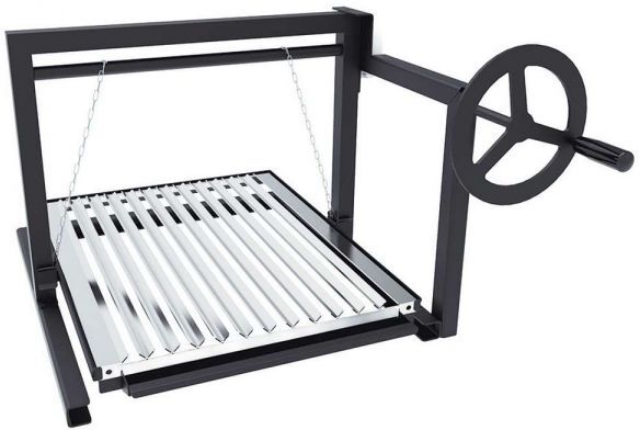 FM CALEFACCION Barbecue BBQ griglia ACCIAIO INOX Sollevabile 45,5x56cm