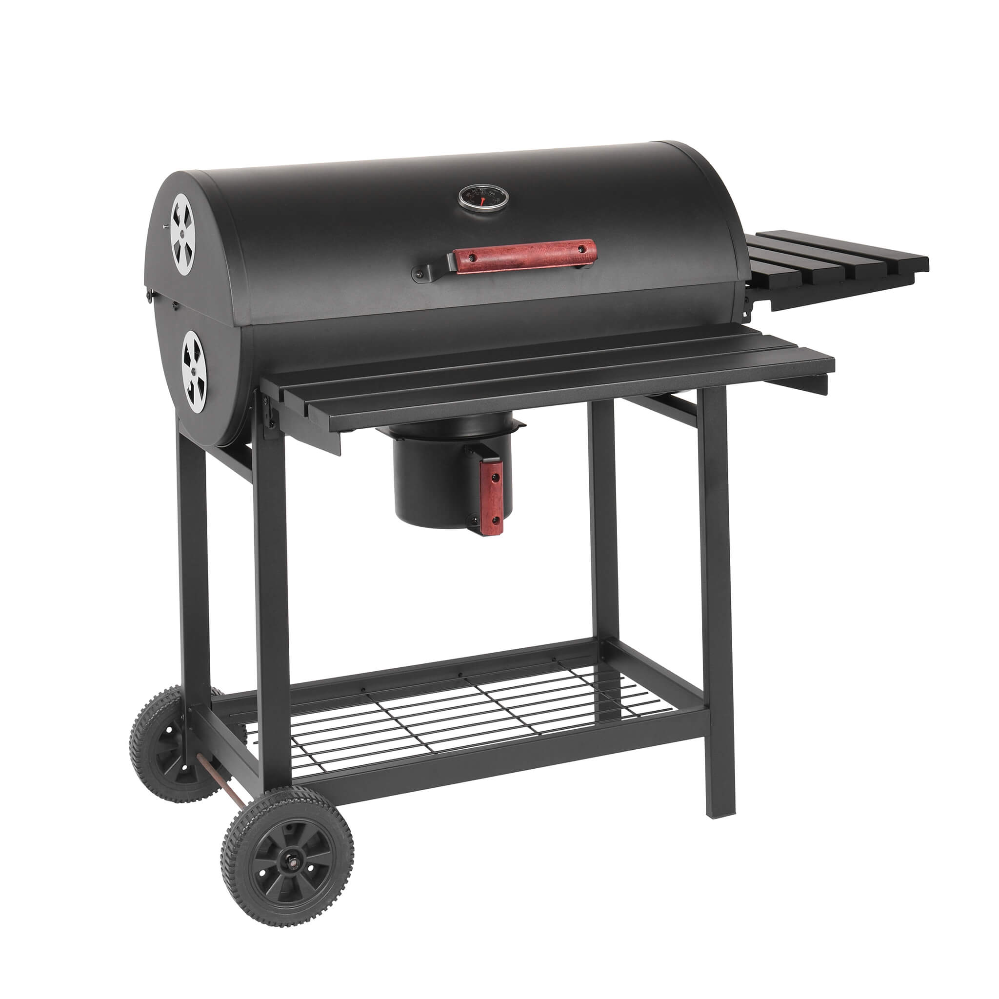 Milani Home barbecue a carbonella con affumicatore per giardino cottura lenta BBQ cm 113 x Nero 113 x 70 x 97.5 cm