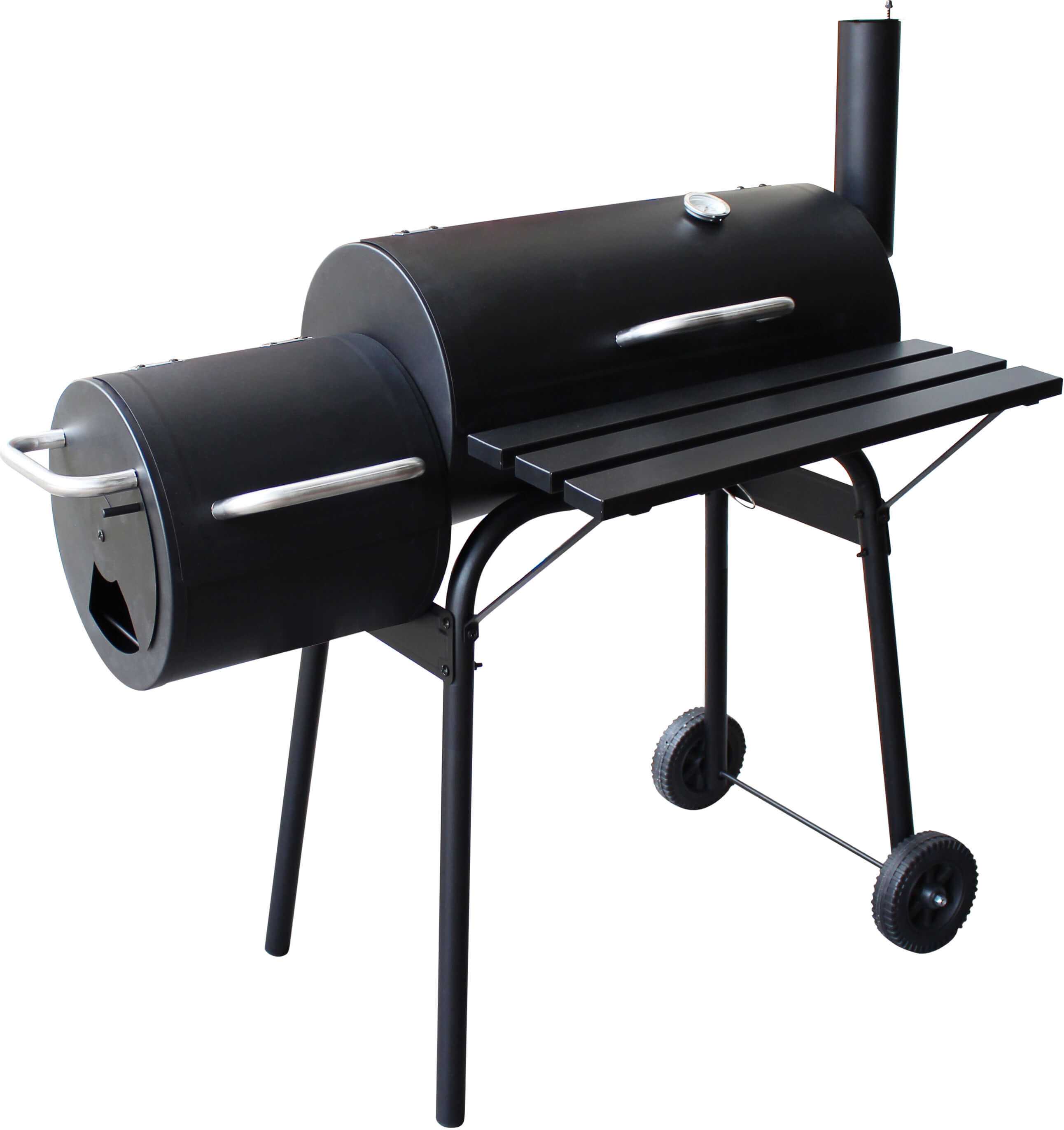 Milani Home Barbecue a carbonella affumicatore con ruote da campeggio grigliata di design a Nero 110 x 114 x 66 cm