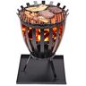 TEmkin BBQ Grill Outdoor Barbecue Grill, Gietijzeren Houtskool Gegrilde Brazier Huishoudelijke Pot Ronde Houtskoolbrazier Verwarming Draagbaar