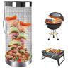 JINCHENG Kampvuur grillmand, roestvrij stalen rolmand, cilindrische grillmand, cilinder-grillmanden voor het grillen van groenten, vis, vlees, grillen, camping-essentials.