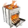 NBHDEK Vierkante houtkachel buitengrill Minigrill BBQ buitengrill Campingpicknick Opvouwbare grill