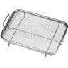 Bhina Crisper mand, roestvrijstalen lade, bakpan set mand, roestvrijstalen knapperige mand, knapperige mand, gaas knapperige grillmand, geschikt voor familie, picknick, barbecue, knapperig gebakken voedsel