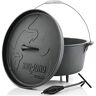 BBQ-Toro Dutch Oven Alpha Serie, 13,3 liter (DO14A), pan met poten, al ingebrand preseasoned, gietijzeren kookpan, braadpan met deksellifter