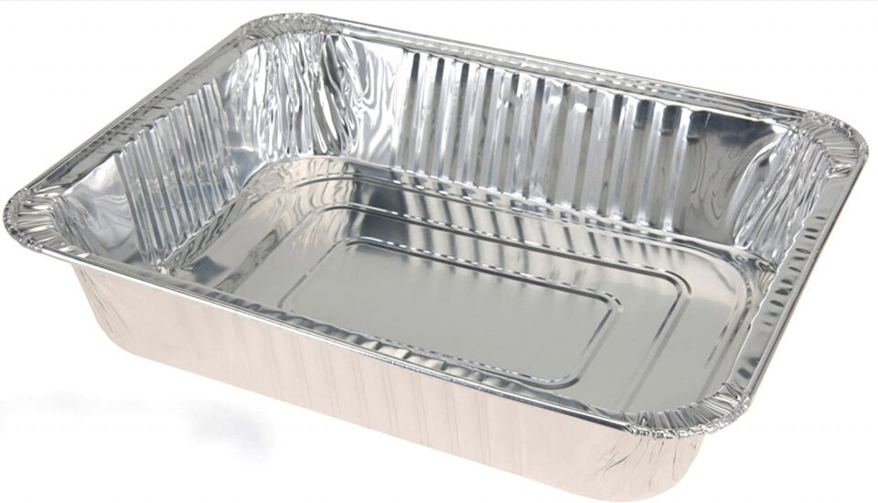 BBQ aluminium bereidingsbak zilver 36 x 29 x 7,5 cm - Zilver