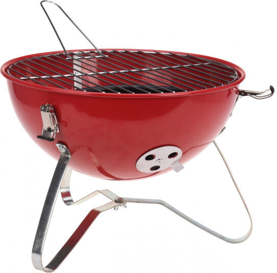 BBQ portable barbecue rond rood staal 37 x 26 cm - Rood