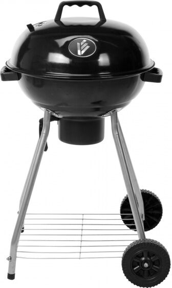 Vaggan barbecue op wielen met pizza steen Ø44 cm zwart - Zwart