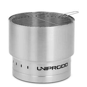Uniprodo Fire Pit - stainless steel - with grill grate - 55 x 55 x 48 cm 10250905
