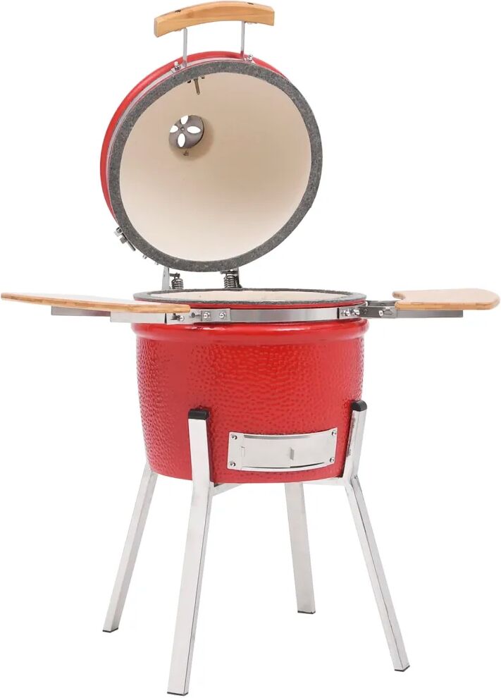 vidaXL Kamado Kullgrill med røyker keramisk 81 cm