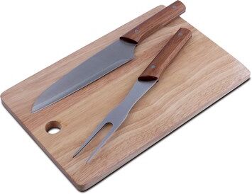 Sony Ericsson Austin and Barbeque AABQ Trancherset cutting board, knife and fork