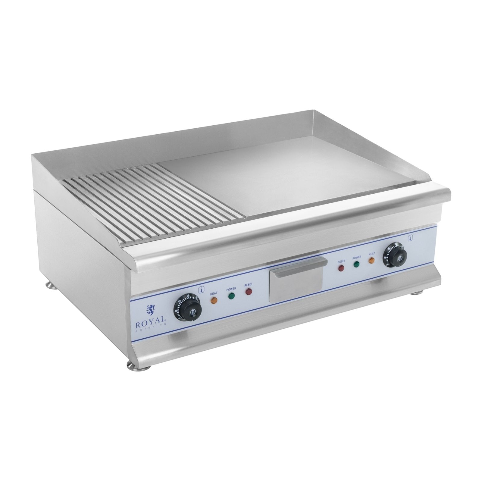 Royal Catering Grelhador elétrico - 75 cm - superfície estriada - 2 x 3,2 kW RCG 75G