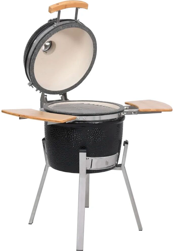 vidaXL Kamado Grătar cu afumătoare din ceramică 76 cm