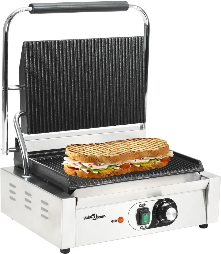 vidaXL Drážkovaný panini gril 44x41x19 cm 2200 W