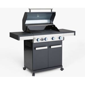 John Lewis Grillstream 4 Burner Hybrid Gas & Charcoal BBQ - Black/Silver - Unisex