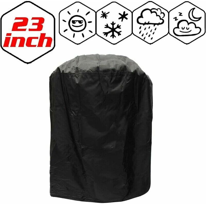 HOOPZI Garden bbq Cover Barbecue Protector Outdoor Burner Grill Dust Rain Cover Heavy Duty, Waterproof, uv Repellent, Double Stitching, Elastic Hem Cord,