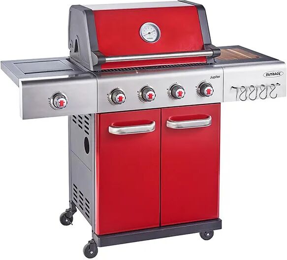 Outback Jupiter Red 4 Burner Hybrid BBQ