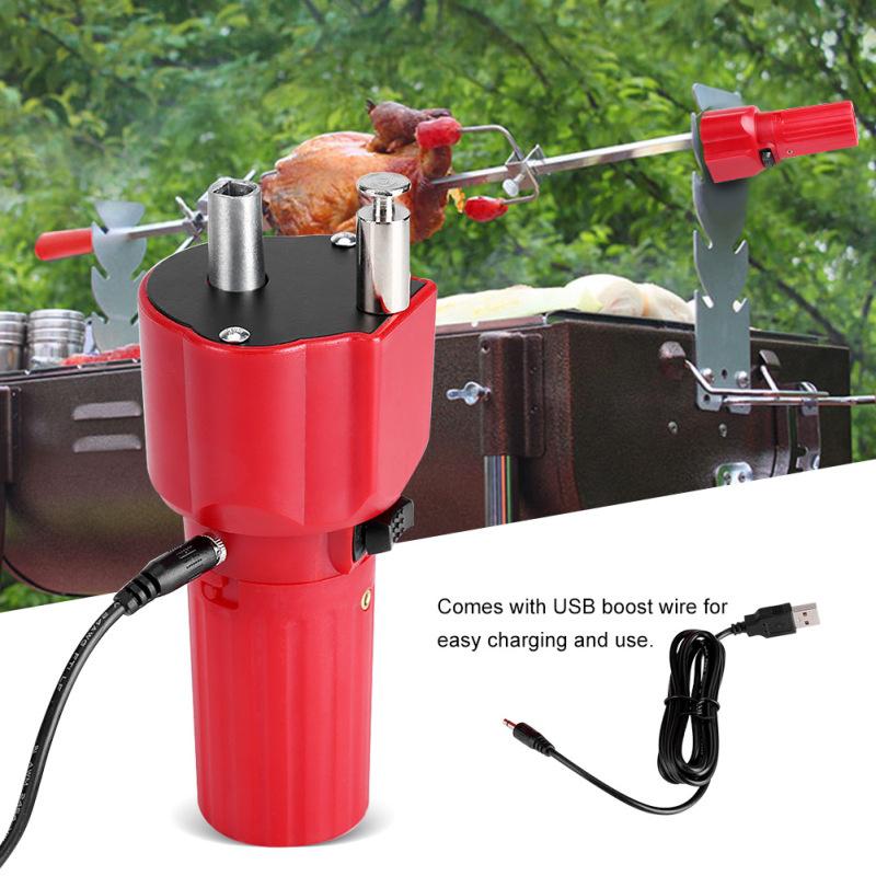 Amazing-duoqiao High Efficiency Barbecue Grill Rotator Motor BBQ Roast Bracket Accessory with USB Wire