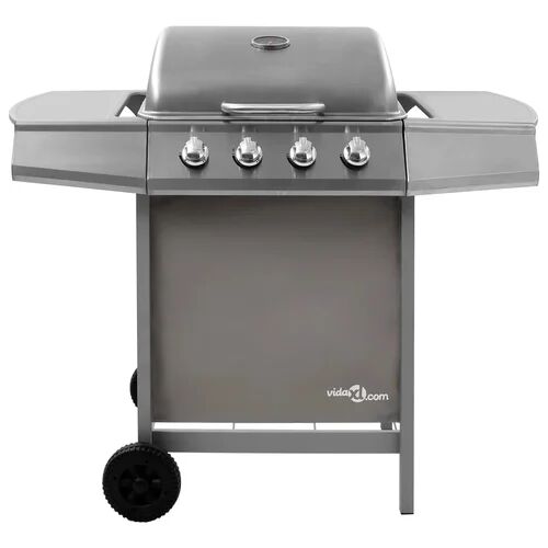 vidaXL 48.5cm 4-Burner Natural Gas Barbecue Grill with Side Shelf vidaXL  - Size: 4cm H X 33cm W X 47cm D
