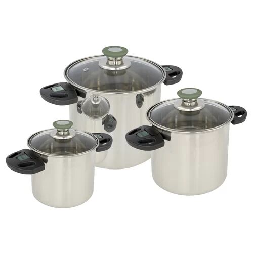 Symple Stuff Crisler 3 Piece Pot Set with Lid Symple Stuff  - Size: 75cm H X 63cm W X 67cm D