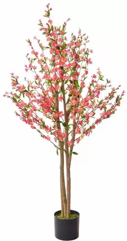 The Seasonal Aisle 150cm Artificial Cherry Blossom Tree in Pot Liner The Seasonal Aisle Flower Colour: Pink  - Size: 29cm H x 21cm W x 21cm D