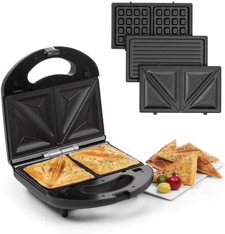 Klarstein Trilit 3 in 1 Sandwich Maker Klarstein Colour: Black  - Size: 46cm H X 57cm W X 63cm D