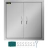 VEVOR BBQ Access Door 24W x 24H Inch, Grill Door Double Door Brushed Stainless Steel, Outdoor Kitchen Doors for BBQ Island Grilling Station