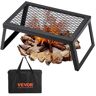 VEVOR Folding Campfire Grill, Heavy Duty Steel Mesh Grate, 18" Portable Camping Grates Over Fire Pit, Camp Fire Cooking Equipment with Legs Carrying Bag, Grilling Rack for Outdoor Open Flame Cooking