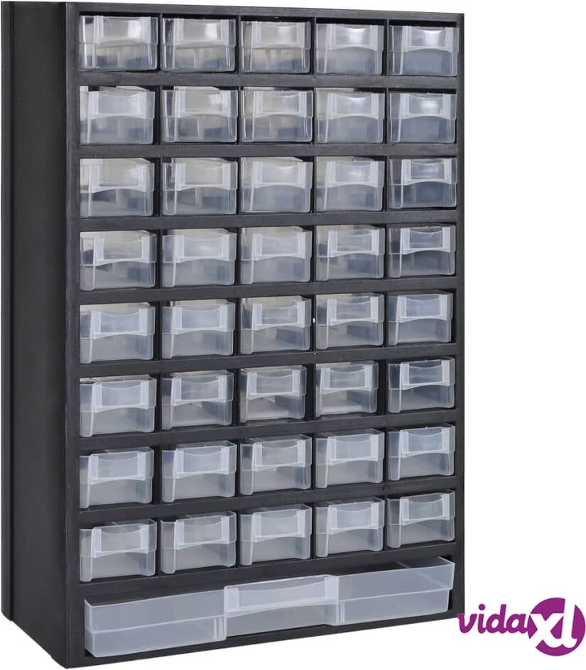 vidaXL 41-Drawer Plastic Storage Cabinet Tool Box