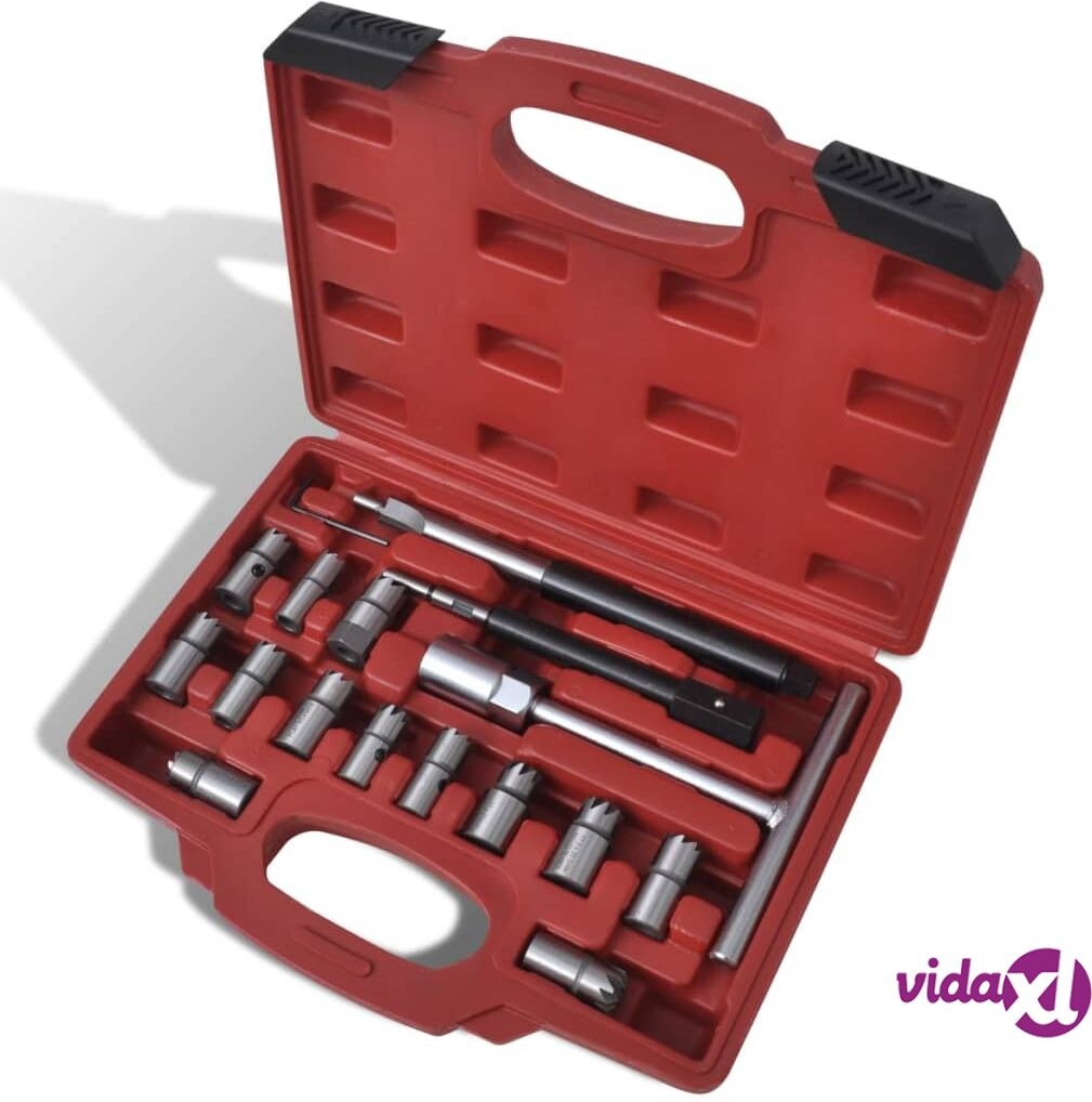 vidaXL 17 pcs Diesel Injector Seat Cutter Set