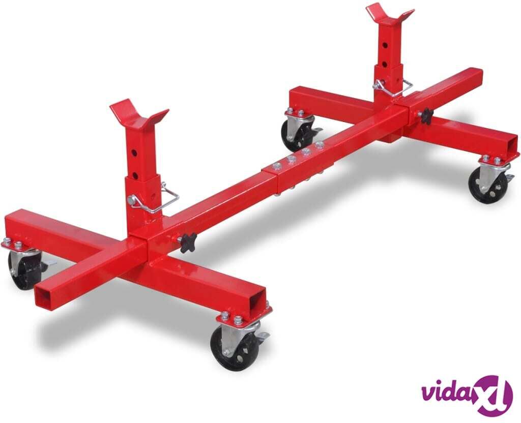 vidaXL Mobile Axle Stand Red