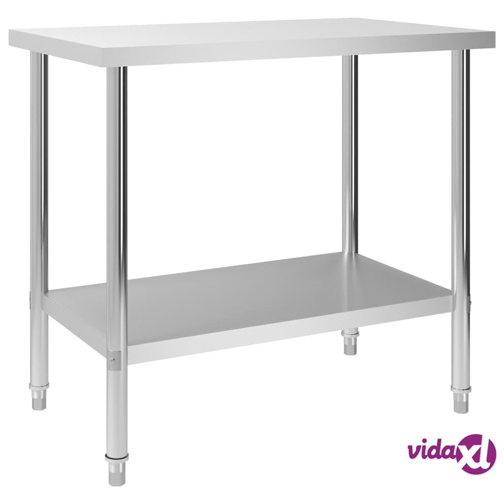 vidaXL Kitchen Work Table 100x60x85 cm Stainless Steel