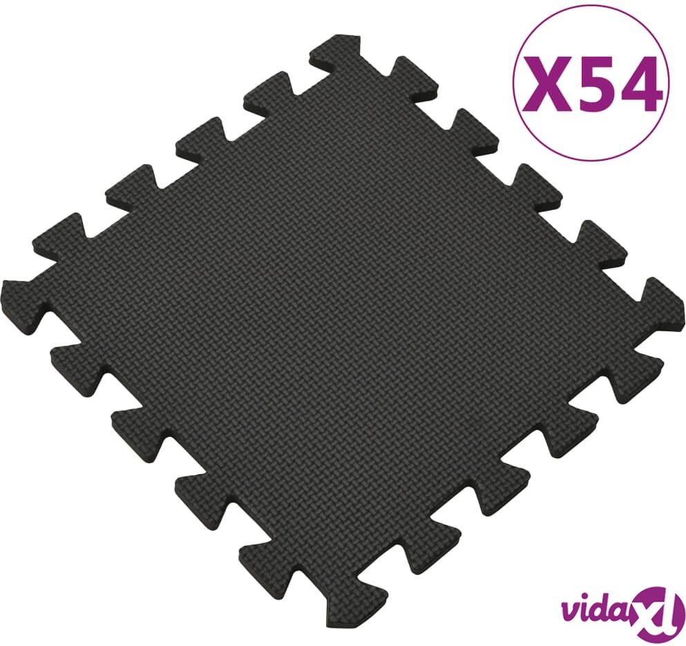 vidaXL Floor Mats 54 pcs 4.86㎡ EVA Foam Black