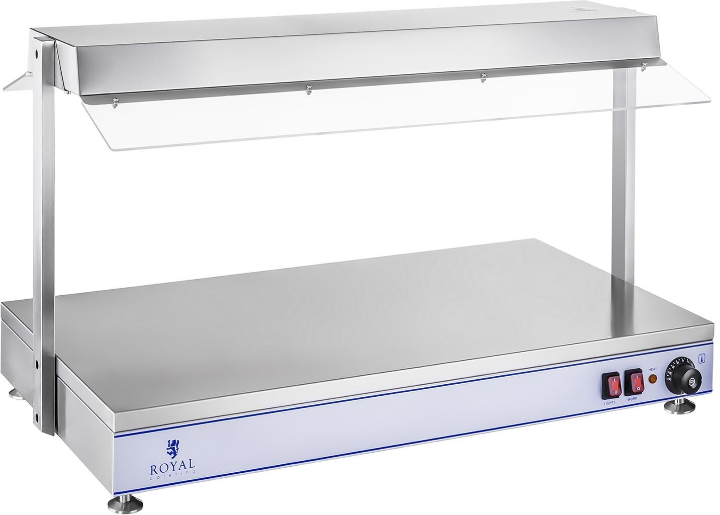 Royal Catering Chauffe-plat avec lampes halogènes - 1550 W - Acier inoxydable RCHP-100H