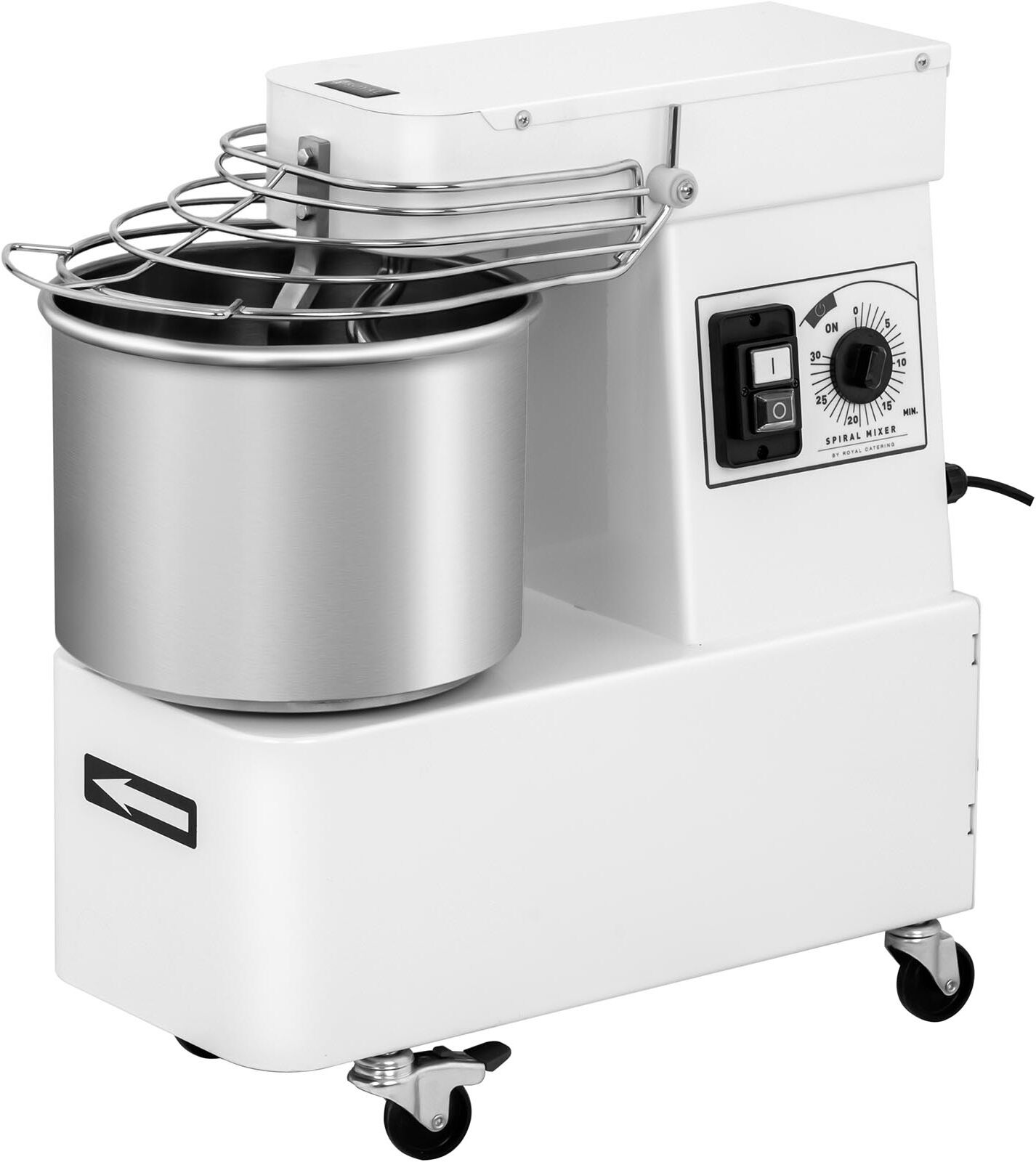 Royal Catering Pétrin professionnel - 10 l - 35 kg/h - 370 W - Tête fixe et cuve non amovible RC-SPFH10