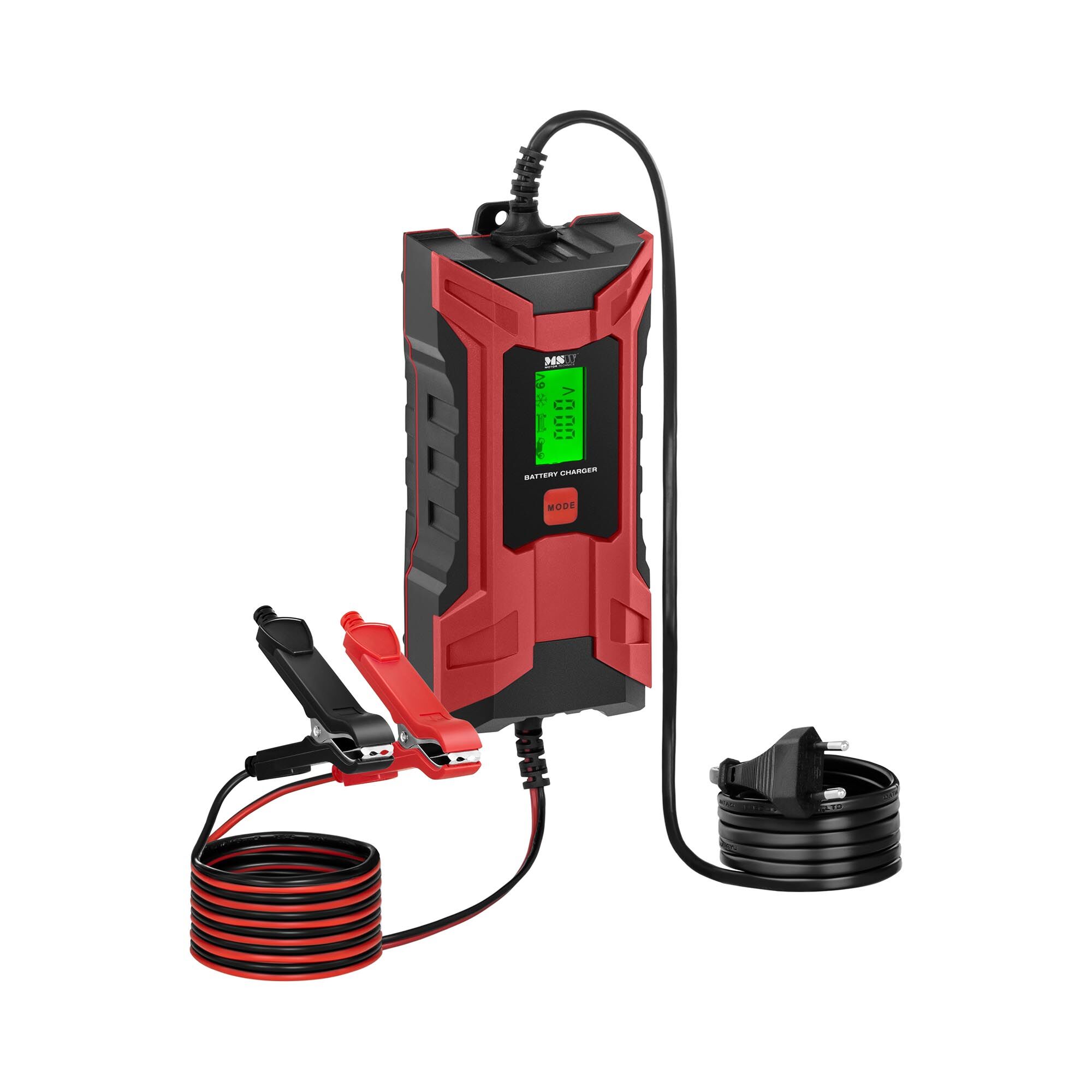 MSW Chargeur de batterie de voiture - 6/12 V - 2/4 A - LCD MSW-CBC-70W-4A