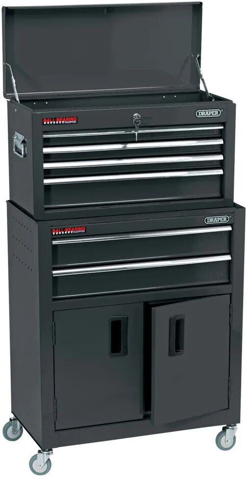 Draper Tools Armoire et coffre à outils combi 61,6x33x99,8 cm Noir