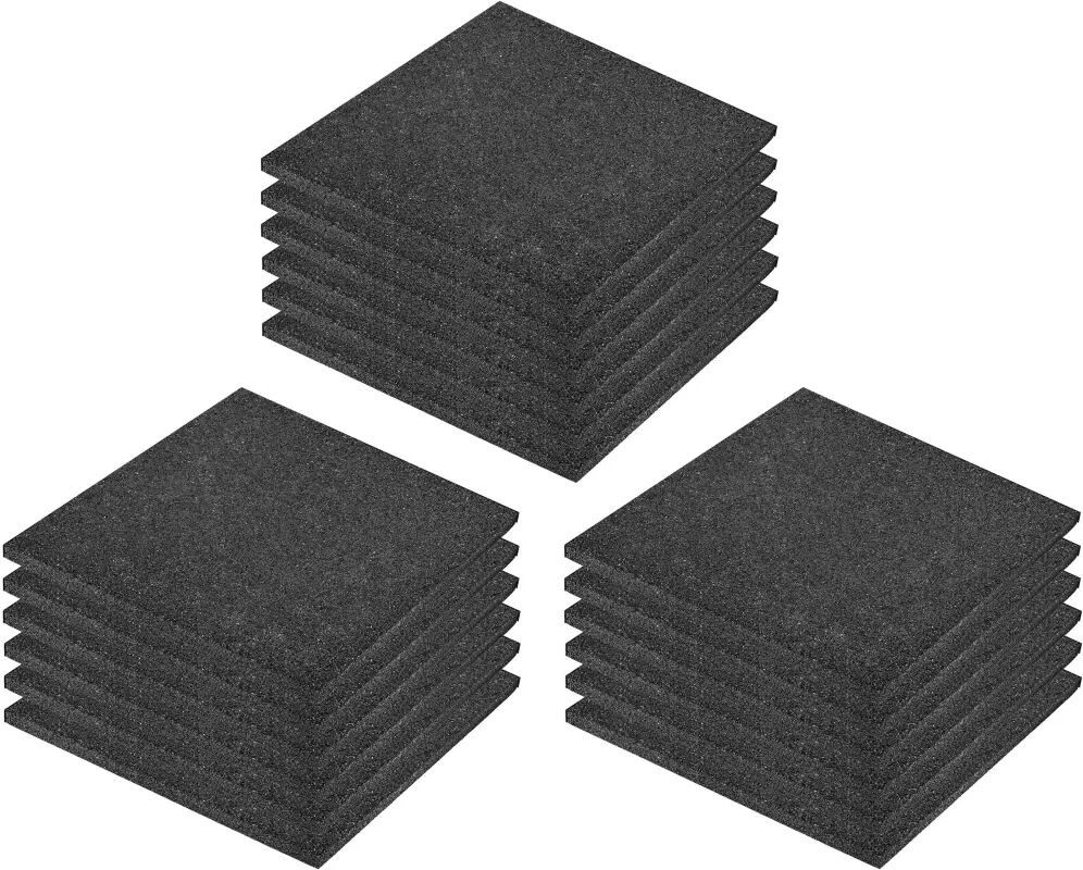 vidaXL Carreaux de protection antichoc 18pcs Caoutchouc 50x50x3cm Noir