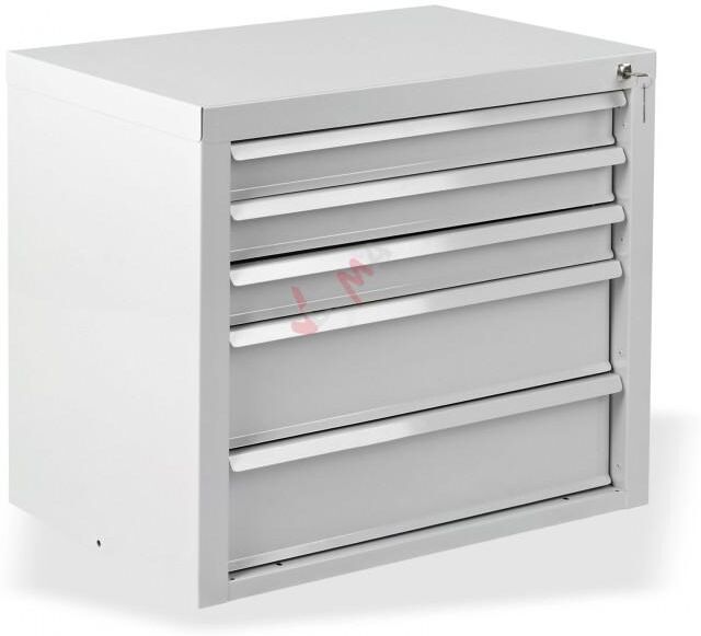 Dema Armoire servante "Fernando" 5 tiroirs - Gris clair