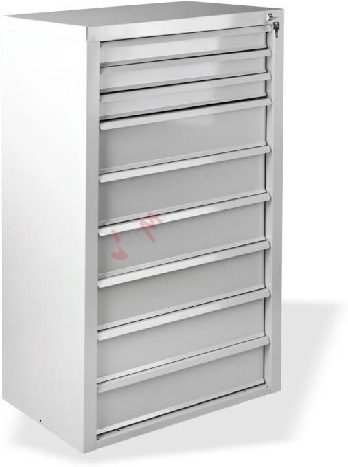 Dema Armoire servante "Fernando" 9 tiroirs - Gris clair