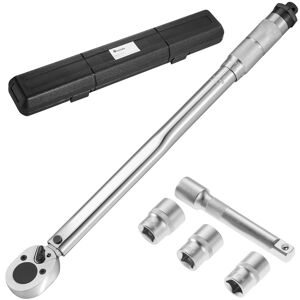 tectake Drehmomentschlüssel Set 5-tlg. - silber