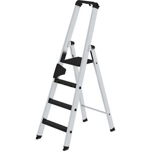 MUNK Stufen-Stehleiter CLIP-STEP, einseitig begehbar, rutschhemmend R13, belastbar, 4 Stufen