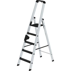 MUNK Stufen-Stehleiter CLIP-STEP, einseitig begehbar, rutschhemmend R13, belastbar, 5 Stufen