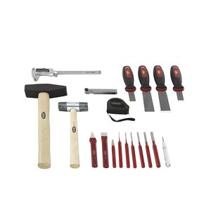 VIGOR Werkzeug-Sortiment FORM, Körner, Meißel, Hammer, Schaber, 19-teilig, lose (ohne Einlage), Werkzeug lose