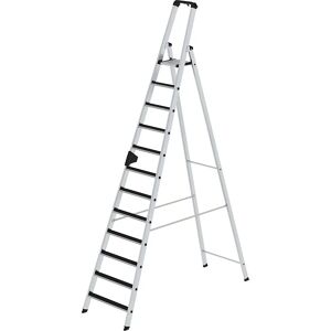 MUNK Stufen-Stehleiter CLIP-STEP, einseitig begehbar, geriffelt, 12 Stufen