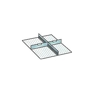 LISTA Einteilungs-Set für Schubladenmaße 459 x 612 mm, Schlitzwände und Trennbleche zur flexiblen Unterteilung, 1 Schlitzwand, 2 Trennbleche,