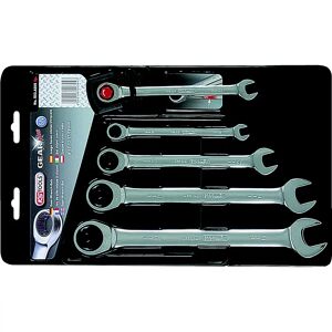 KS Tools GEARplus Ratschenringmaulschlüssel-Satz, gerade, Flank Traction, 5 Teile