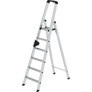 MUNK Stufen-Stehleiter, einseitig, Komfort-Ausführung mit ergo-pad®, 6 Stufen