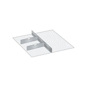 LISTA Schubladeneinteilungsmaterial-Set, 1 Schlitzwand und 2 Trennbleche, 3-teilig, für Fronthöhe 200 mm